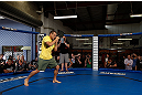 GOLD COAST, AUSTRALIA - DECEMBER 13:  George Sotiropoulos works out for the media during the UFC on FX open workouts on December 13, 2012 at Boonchu Gym in Gold Coast, Australia.  (Photo by Josh Hedges/Zuffa LLC/Zuffa LLC via Getty Images)