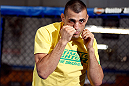 GOLD COAST, AUSTRALIA - DECEMBER 13:  George Sotiropoulos works out for the media during the UFC on FX open workouts on December 13, 2012 at Boonchu Gym in Gold Coast, Australia.  (Photo by Josh Hedges/Zuffa LLC/Zuffa LLC via Getty Images)