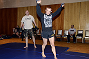 LAS VEGAS, NV - DECEMBER 13:  UFC The Ultimate Fighter Finalist Colton Smith works out for the media during the Ultimate Fighter 16 Finale open workouts at The Joint at the Hard Rock Hotel and Casino on December 13, 2012 in Las Vegas, Nevada.  (Photo by Jeff Bottari/Zuffa LLC/Zuffa LLC)