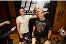 LAS VEGAS, NV - DECEMBER 13:  UFC fighters Mike Ricci (L) and Pat Barry interact in front of the media during the Ultimate Fighter 16 Finale open workouts at The Joint at the Hard Rock Hotel and Casino on December 13, 2012 in Las Vegas, Nevada.  (Photo by Jeff Bottari/Zuffa LLC/Zuffa LLC)