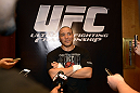 LAS VEGAS, NV - DECEMBER 13:  UFC fighter Pat Barry speaks to the media during the Ultimate Fighter 16 Finale open workouts at The Joint at the Hard Rock Hotel and Casino on December 13, 2012 in Las Vegas, Nevada.  (Photo by Jeff Bottari/Zuffa LLC/Zuffa LLC)
