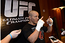 LAS VEGAS, NV - DECEMBER 13:  UFC fighter Pat Barry speaks to the media during the Ultimate Fighter 16 Finale open workouts at The Joint at the Hard Rock Hotel and Casino on December 13, 2012 in Las Vegas, Nevada.  (Photo by Jeff Bottari/Zuffa LLC/Zuffa LLC)