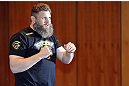LAS VEGAS, NV - DECEMBER 13:  UFC fighter Roy "Big Country" Nelson works out for the media during the Ultimate Fighter 16 Finale open workouts at The Joint at the Hard Rock Hotel and Casino on December 13, 2012 in Las Vegas, Nevada.  (Photo by Jeff Bottari/Zuffa LLC/Zuffa LLC)