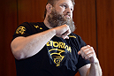 LAS VEGAS, NV - DECEMBER 13:  UFC fighter Roy "Big Country" Nelson works out for the media during the Ultimate Fighter 16 Finale open workouts at The Joint at the Hard Rock Hotel and Casino on December 13, 2012 in Las Vegas, Nevada.  (Photo by Jeff Bottari/Zuffa LLC/Zuffa LLC)