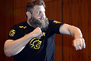LAS VEGAS, NV - DECEMBER 13:  UFC fighter Roy "Big Country" Nelson works out for the media during the Ultimate Fighter 16 Finale open workouts at The Joint at the Hard Rock Hotel and Casino on December 13, 2012 in Las Vegas, Nevada.  (Photo by Jeff Bottari/Zuffa LLC/Zuffa LLC)