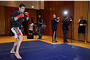 LAS VEGAS, NV - DECEMBER 13:  UFC fighter Shane Del Rosario works out for the media during the Ultimate Fighter 16 Finale open workouts at The Joint at the Hard Rock Hotel and Casino on December 13, 2012 in Las Vegas, Nevada.  (Photo by Jeff Bottari/Zuffa LLC/Zuffa LLC)