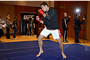 LAS VEGAS, NV - DECEMBER 13:  UFC fighter Shane Del Rosario works out for the media during the Ultimate Fighter 16 Finale open workouts at The Joint at the Hard Rock Hotel and Casino on December 13, 2012 in Las Vegas, Nevada.  (Photo by Jeff Bottari/Zuffa LLC/Zuffa LLC)