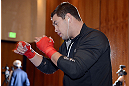 LAS VEGAS, NV - DECEMBER 13:  UFC fighter Shane Del Rosario works out for the media during the Ultimate Fighter 16 Finale open workouts at The Joint at the Hard Rock Hotel and Casino on December 13, 2012 in Las Vegas, Nevada.  (Photo by Jeff Bottari/Zuffa LLC/Zuffa LLC)
