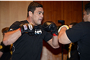LAS VEGAS, NV - DECEMBER 13:  UFC fighter Shane Del Rosario works out for the media during the Ultimate Fighter 16 Finale open workouts at The Joint at the Hard Rock Hotel and Casino on December 13, 2012 in Las Vegas, Nevada.  (Photo by Jeff Bottari/Zuffa LLC/Zuffa LLC)