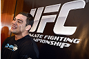 LAS VEGAS, NV - DECEMBER 13:  UFC fighter Shane Del Rosario speaks to the media during the Ultimate Fighter 16 Finale open workouts at The Joint at the Hard Rock Hotel and Casino on December 13, 2012 in Las Vegas, Nevada.  (Photo by Jeff Bottari/Zuffa LLC/Zuffa LLC)