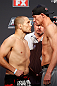 GOLD COAST, AUSTRALIA - DECEMBER 14:  (L-R) Opponents Mike Pierce and Seth Baczynski face off during the UFC on FX weigh in on December 14, 2012 at Gold Coast Convention and Exhibition Centre in Gold Coast, Queensland, Australia.  (Photo by Josh Hedges/Zuffa LLC/Zuffa LLC via Getty Images)