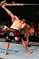 GOLD COAST, AUSTRALIA - DECEMBER 15:  (L-R) Mike Pierce takes down Seth Baczynski during their welterweight fight at the UFC on FX event on December 15, 2012  at Gold Coast Convention and Exhibition Centre in Gold Coast, Australia.  (Photo by Josh Hedges/Zuffa LLC/Zuffa LLC via Getty Images)