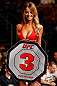 GOLD COAST, AUSTRALIA - DECEMBER 15:  UFC Octagon Girl Kahili Blundell introduces a round during the UFC on FX event on December 15, 2012  at Gold Coast Convention and Exhibition Centre in Gold Coast, Australia.  (Photo by Josh Hedges/Zuffa LLC/Zuffa LLC via Getty Images)