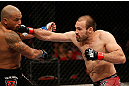 GOLD COAST, AUSTRALIA - DECEMBER 15:  (R-L) Igor Pokrajac punches Joey Beltran during their light heavyweight fight at the UFC on FX event on December 15, 2012  at Gold Coast Convention and Exhibition Centre in Gold Coast, Australia.  (Photo by Josh Hedges/Zuffa LLC/Zuffa LLC via Getty Images)