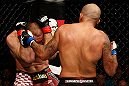 GOLD COAST, AUSTRALIA - DECEMBER 15:  (R-L) Joey Beltran punches Igor Pokrajac during their light heavyweight fight at the UFC on FX event on December 15, 2012  at Gold Coast Convention and Exhibition Centre in Gold Coast, Australia.  (Photo by Josh Hedges/Zuffa LLC/Zuffa LLC via Getty Images)