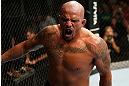 GOLD COAST, AUSTRALIA - DECEMBER 15:  Joey Beltran reacts after his light heavyweight fight against Igor Pokrajac at the UFC on FX event on December 15, 2012  at Gold Coast Convention and Exhibition Centre in Gold Coast, Australia.  (Photo by Josh Hedges/Zuffa LLC/Zuffa LLC via Getty Images)