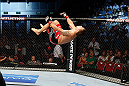 GOLD COAST, AUSTRALIA - DECEMBER 15:  Chad Mendes reacts after knocking out Yaotzin Meza during their featherweight fight at the UFC on FX event on December 15, 2012  at Gold Coast Convention and Exhibition Centre in Gold Coast, Australia.  (Photo by Josh Hedges/Zuffa LLC/Zuffa LLC via Getty Images)