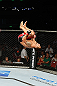 GOLD COAST, AUSTRALIA - DECEMBER 15:  Chad Mendes reacts after knocking out Yaotzin Meza during their featherweight fight at the UFC on FX event on December 15, 2012  at Gold Coast Convention and Exhibition Centre in Gold Coast, Australia.  (Photo by Josh Hedges/Zuffa LLC/Zuffa LLC via Getty Images)
