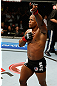 GOLD COAST, AUSTRALIA - DECEMBER 15:  Hector Lombard reacts after knocking out Rousimar Palhares during their middleweight fight at the UFC on FX event on December 15, 2012  at Gold Coast Convention and Exhibition Centre in Gold Coast, Australia.  (Photo by Josh Hedges/Zuffa LLC/Zuffa LLC via Getty Images)