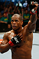 GOLD COAST, AUSTRALIA - DECEMBER 15:  Hector Lombard reacts after knocking out Rousimar Palhares during their middleweight fight at the UFC on FX event on December 15, 2012  at Gold Coast Convention and Exhibition Centre in Gold Coast, Australia.  (Photo by Josh Hedges/Zuffa LLC/Zuffa LLC via Getty Images)
