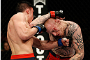 GOLD COAST, AUSTRALIA - DECEMBER 15:  (L-R) Norman Parke punches Colin Fletcher during their lightweight fight at the UFC on FX event on December 15, 2012  at Gold Coast Convention and Exhibition Centre in Gold Coast, Australia.  (Photo by Josh Hedges/Zuffa LLC/Zuffa LLC via Getty Images)