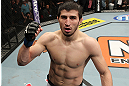 LAS VEGAS, NV - DECEMBER 15:  Rustam Khabilov reacts to his knockout victory over Vinc Pichel after their lightweight fight at the TUF 16 Finale on December 15, 2012  at the Joint at the Hard Rock in Las Vegas, Nevada.  (Photo by Jim Kemper/Zuffa LLC/Zuffa LLC via Getty Images) *** Local Caption *** Vinc Pichel; Rustam Khabilov