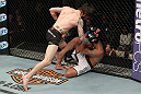 LAS VEGAS, NV - DECEMBER 15:  (L-R) Johnny Bedford punches Marcos Vinicius during their bantamweight fight at the TUF 16 Finale on December 15, 2012  at the Joint at the Hard Rock in Las Vegas, Nevada.  (Photo by Jim Kemper/Zuffa LLC/Zuffa LLC via Getty Images) *** Local Caption *** Johny Bedford; Marcos Vinicius