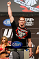 LAS VEGAS, NV - DECEMBER 28:  Todd Duffee weighs in during the UFC 155 weigh-in on December 28, 2012 at MGM Grand Garden Arena in Las Vegas, Nevada. (Photo by Josh Hedges/Zuffa LLC/Zuffa LLC via Getty Images)