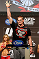 LAS VEGAS, NV - DECEMBER 28:  Todd Duffee waves to the crowd during the UFC 155 weigh-in on December 28, 2012 at MGM Grand Garden Arena in Las Vegas, Nevada. (Photo by Josh Hedges/Zuffa LLC/Zuffa LLC via Getty Images)