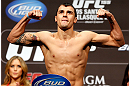 LAS VEGAS, NV - DECEMBER 28:  Myles Jury flexes during the UFC 155 weigh-in on December 28, 2012 at MGM Grand Garden Arena in Las Vegas, Nevada. (Photo by Josh Hedges/Zuffa LLC/Zuffa LLC via Getty Images)