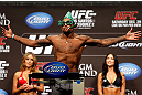 LAS VEGAS, NV - DECEMBER 28:  Michael Johnson weighs in during the UFC 155 weigh-in on December 28, 2012 at MGM Grand Garden Arena in Las Vegas, Nevada. (Photo by Josh Hedges/Zuffa LLC/Zuffa LLC via Getty Images)