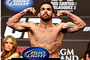 LAS VEGAS, NV - DECEMBER 28:  Jamie Varner flexes during the UFC 155 weigh-in on December 28, 2012 at MGM Grand Garden Arena in Las Vegas, Nevada. (Photo by Josh Hedges/Zuffa LLC/Zuffa LLC via Getty Images)