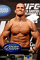 LAS VEGAS, NV - DECEMBER 28:  UFC Heavyweight Champion Junior dos Santos flexes during the UFC 155 weigh-in on December 28, 2012 at MGM Grand Garden Arena in Las Vegas, Nevada. (Photo by Josh Hedges/Zuffa LLC/Zuffa LLC via Getty Images)