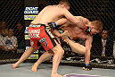 LAS VEGAS, NV - DECEMBER 29:  (L-R) Phil De Fries punches Todd Duffee during their heavyweight fight at UFC 155 on December 29, 2012 at MGM Grand Garden Arena in Las Vegas, Nevada. (Photo by Donald Miralle/Zuffa LLC/Zuffa LLC via Getty Images) *** Local Caption *** Phil De Fries; Todd Duffee