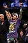 LAS VEGAS, NV - DECEMBER 29:  Eddie Wineland reacts to being declared the victor over Brad Pickett after their bantamweight fight at UFC 155 on December 29, 2012 at MGM Grand Garden Arena in Las Vegas, Nevada. (Photo by Josh Hedges/Zuffa LLC/Zuffa LLC via Getty Images) *** Local Caption *** Brad Pickett; Eddie Wineland