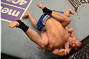 LAS VEGAS, NV - DECEMBER 29:  Alan Belcher (pictured) attempts to submit Yushin Okami during their middleweight fight at UFC 155 on December 29, 2012 at MGM Grand Garden Arena in Las Vegas, Nevada. (Photo by Donald Miralle/Zuffa LLC/Zuffa LLC via Getty Images) *** Local Caption *** Yushin Okami; Alan Belcher