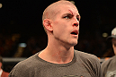 LAS VEGAS, NV - DECEMBER 29:  Joe Lauzon waits for the official decision after his lightweight fight at UFC 155 on December 29, 2012 at MGM Grand Garden Arena in Las Vegas, Nevada. (Photo by Donald Miralle/Zuffa LLC/Zuffa LLC via Getty Images) *** Local Caption *** Joe Lauzon; Jim Miller