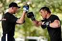SAO PAULO, BRAZIL - JANUARY 16:  C.B. Dolloway participates in an open workout session for media and fans on January 16, 2013 at Parque Anhangabau in Sao Paulo, Brazil. (Photo by Josh Hedges/Zuffa LLC/Zuffa LLC via Getty Images)