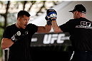SAO PAULO, BRAZIL - JANUARY 16:  C.B. Dolloway participates in an open workout session for media and fans on January 16, 2013 at Parque Anhangabau in Sao Paulo, Brazil. (Photo by Josh Hedges/Zuffa LLC/Zuffa LLC via Getty Images)