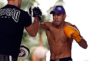 SAO PAULO, BRAZIL - JANUARY 16:  Godofredo "Pepey" Castro participates in an open workout session for media and fans on January 16, 2013 at Parque Anhangabau in Sao Paulo, Brazil. (Photo by Josh Hedges/Zuffa LLC/Zuffa LLC via Getty Images)