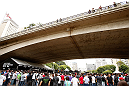 SAO PAULO, BRAZIL - JANUARY 16:  A general view of the venue as fighters participate in an open workout session for media and fans on January 16, 2013 at Parque Anhangabau in Sao Paulo, Brazil. (Photo by Josh Hedges/Zuffa LLC/Zuffa LLC via Getty Images)