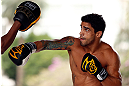 SAO PAULO, BRAZIL - JANUARY 16:  Thiago Tavares participates in an open workout session for media and fans on January 16, 2013 at Parque Anhangabau in Sao Paulo, Brazil. (Photo by Josh Hedges/Zuffa LLC/Zuffa LLC via Getty Images)
