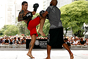 SAO PAULO, BRAZIL - JANUARY 16:  Daniel Sarafian participates in an open workout session for media and fans on January 16, 2013 at Parque Anhangabau in Sao Paulo, Brazil. (Photo by Josh Hedges/Zuffa LLC/Zuffa LLC via Getty Images)