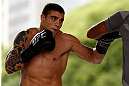 SAO PAULO, BRAZIL - JANUARY 16:  Daniel Sarafian participates in an open workout session for media and fans on January 16, 2013 at Parque Anhangabau in Sao Paulo, Brazil. (Photo by Josh Hedges/Zuffa LLC/Zuffa LLC via Getty Images)