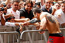 SAO PAULO, BRAZIL - JANUARY 16:  Vitor Belfort participates in an open workout session for media and fans on January 16, 2013 at Parque Anhangabau in Sao Paulo, Brazil. (Photo by Josh Hedges/Zuffa LLC/Zuffa LLC via Getty Images)