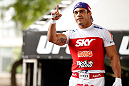 SAO PAULO, BRAZIL - JANUARY 16:  Vitor Belfort participates in an open workout session for media and fans on January 16, 2013 at Parque Anhangabau in Sao Paulo, Brazil. (Photo by Josh Hedges/Zuffa LLC/Zuffa LLC via Getty Images)