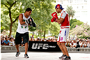 SAO PAULO, BRAZIL - JANUARY 16:  Vitor Belfort participates in an open workout session for media and fans on January 16, 2013 at Parque Anhangabau in Sao Paulo, Brazil. (Photo by Josh Hedges/Zuffa LLC/Zuffa LLC via Getty Images)