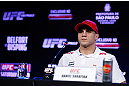 SAO PAULO, BRAZIL - JANUARY 17:  Daniel Sarafian interacts with media during a UFC press conference on January 17, 2013 at the Hilton Hotel in Sao Paulo, Brazil. (Photo by Josh Hedges/Zuffa LLC/Zuffa LLC via Getty Images)
