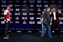 SAO PAULO, BRAZIL - JANUARY 17:  Opponents Vitor Belfort (L) and Michael Bisping (R) are separated after a heated face off during a UFC press conference on January 17, 2013 at the Hilton Hotel in Sao Paulo, Brazil. (Photo by Josh Hedges/Zuffa LLC/Zuffa LLC via Getty Images)