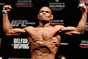 SAO PAULO, BRAZIL - JANUARY 18:  Francisco Trinaldo weighs in during the UFC on FX official weigh-in event on January 18, 2013 at Ibirapuera Gymnasium in Sao Paulo, Brazil. (Photo by Josh Hedges/Zuffa LLC/Zuffa LLC via Getty Images)